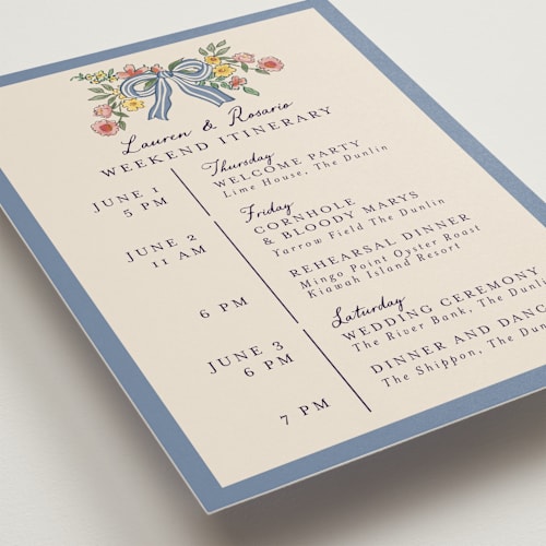 This is a cornflower ceremony reception essentials with standard by Chris Griffith called a wedding in low country printing on signature in 5x7