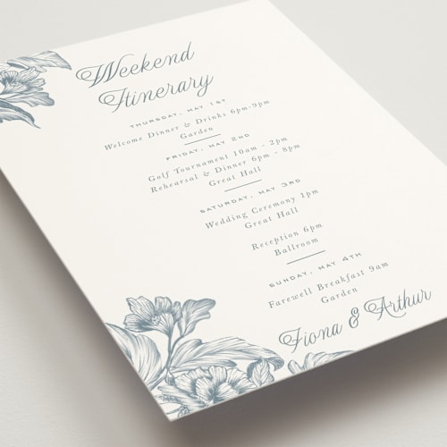 This is a lake ceremony reception essentials with standard by Leah Bisch called wreath in bloom printing on signature in 5x7