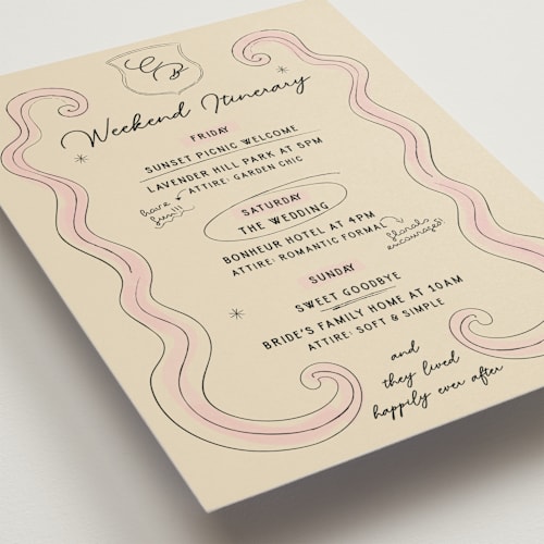 This is a rose ceremony reception essentials with standard by Helena Vitto called modern fairy tale printing on signature in 5x7