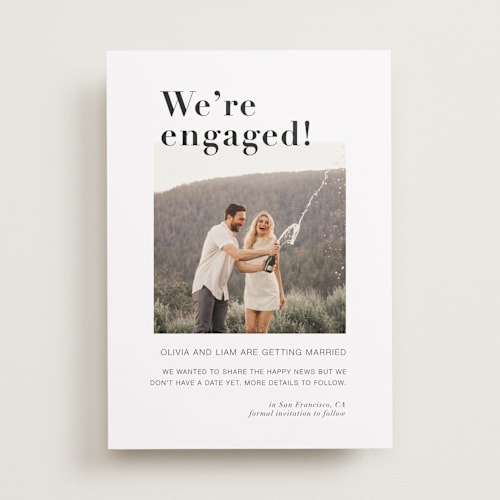 This is a onyx save the date with standard by Joyce Pinheiro called it's a date! printing on recycled smooth signature in standard