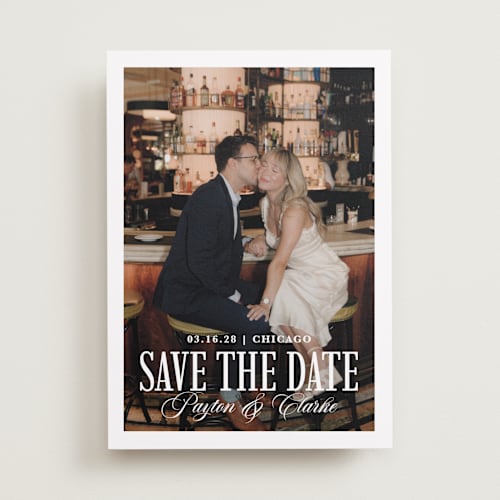 This is a milan save the date with standard by chocomocacino called kroštule printing on recycled smooth signature in standard