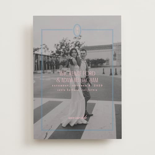 This is a sea save the date with standard by Owl and Toad called sophisticate printing on recycled smooth signature in standard