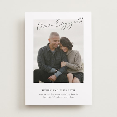This is a charcoal save the date with standard by Paper Raven Co. called we've decided printing on recycled smooth signature in standard