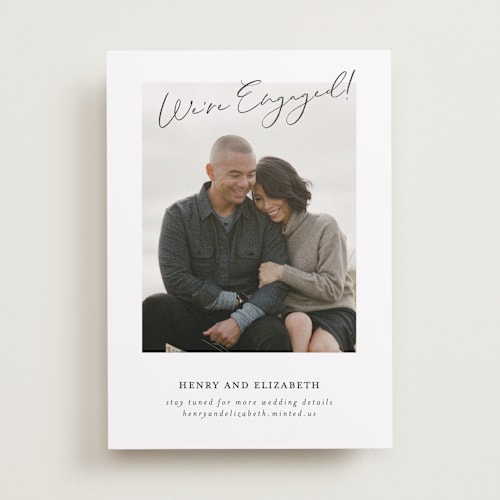 This is a charcoal save the date with standard by Paper Raven Co. called we've decided printing on recycled smooth signature in standard