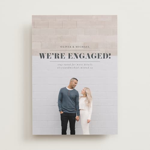 This is a charcoal save the date with standard by Shirley Lin Schneider called classic date printing on recycled smooth signature in standard