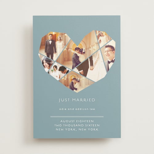 This is a steel wedding announcements with standard by fatfatin called complete love printing on signature in standard