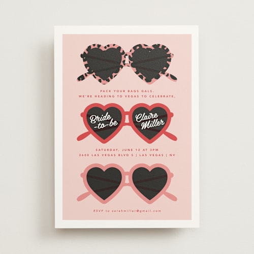 This is a rose bachelorette party invitations with standard by Hudson meet Rose called bachelorette sunnies printing on signature in standard