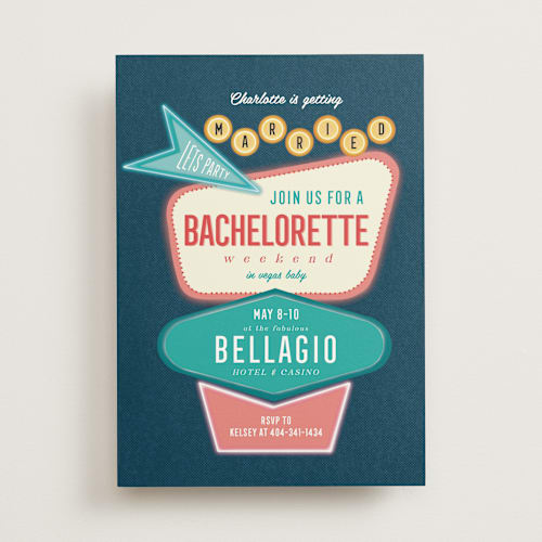 This is a velvet bachelorette party invitations with standard by Cindy Reynolds called vintage sign printing on signature in standard