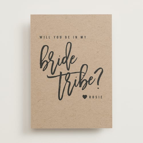 This is a kraft will you be my bridesmaid cards with standard by Hudson meet Rose called bachelorette sunnies printing on signature in standard