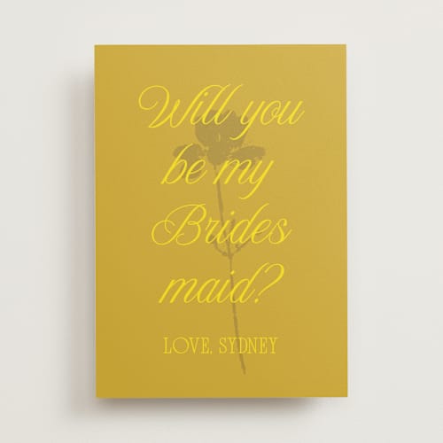 This is a island citrus will you be my bridesmaid cards with standard by Morgan Kendall called bloom printing on signature in standard