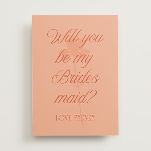 This is a poppy will you be my bridesmaid cards with standard by Morgan Kendall called bloom printing on signature in standard