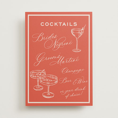 This is a verona sunset wedding signs with standard by Megan Davis called racquet printing on doublethick in 5x7