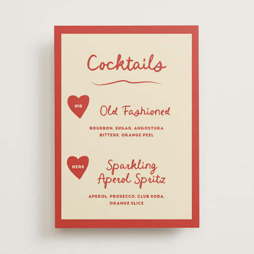 This is a cherry wedding signs with standard by Ani Somi called big heart wedding printing on doublethick in 5x7