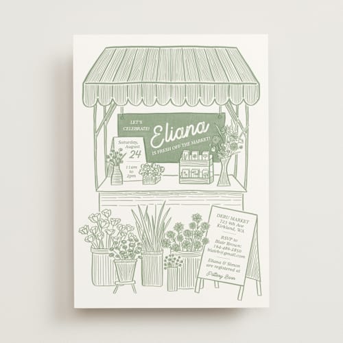 This is a mojito bridal shower invitations with standard by Carolyn Kach called fresh off the market printing on signature in standard