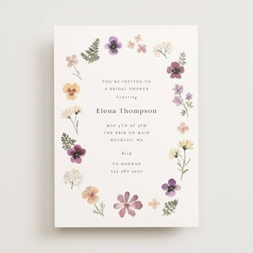 This is a flat bridal shower invitations with standard by Itsy Belle Studio called beijos printing on signature in standard