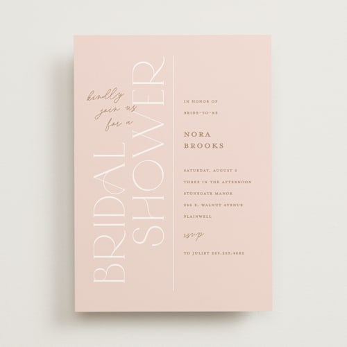This is a wildflower bridal shower invitations with standard by Pixel and Hank called pretty in pink printing on signature in standard