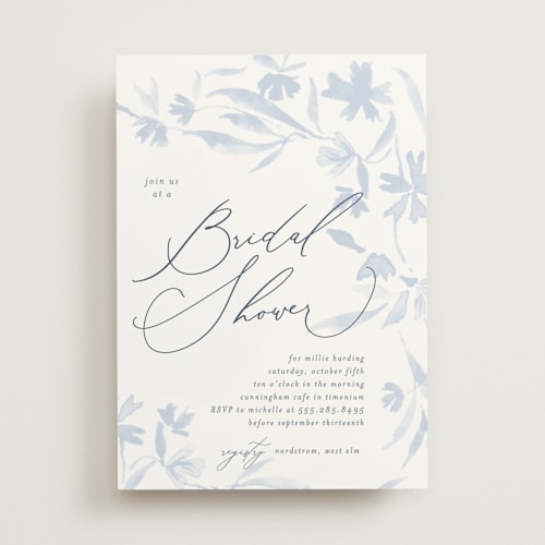 This is a delft bridal shower invitations with standard by Erin L. Wilson called garland printing on signature in standard
