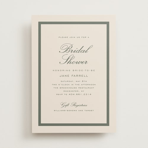 This is a rosemary bridal shower invitations with standard by Stacey Meacham called prep club printing on signature in standard