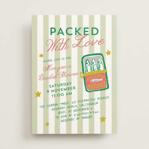 This is a meadow bridal shower invitations with standard by Cass Loh called packed with love printing on signature in standard