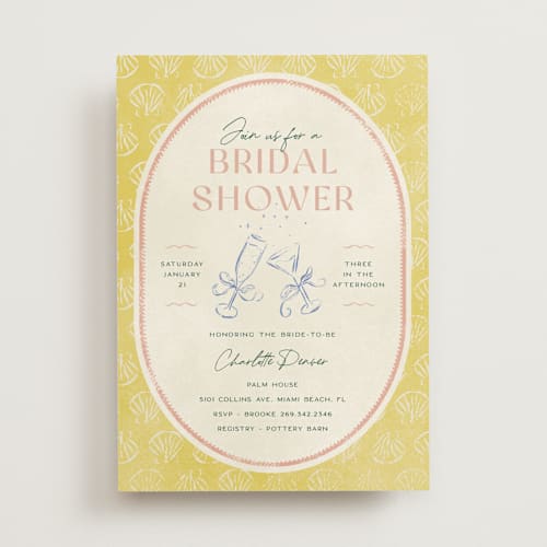 This is a island citrus bridal shower invitations with standard by Pixel and Hank called coastal drift printing on signature in standard
