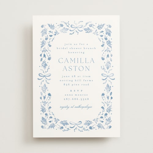 This is a bluebell bridal shower invitations with standard by Kristie Kern called emmaline printing on signature in standard