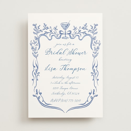 This is a carribean bridal shower invitations with standard by Lucrecia Caporale called fun cocktails printing on signature in standard