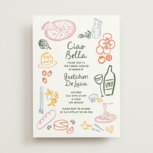 This is a basil bridal shower invitations with standard by Jenna Holcomb called that's amore. printing on signature in standard