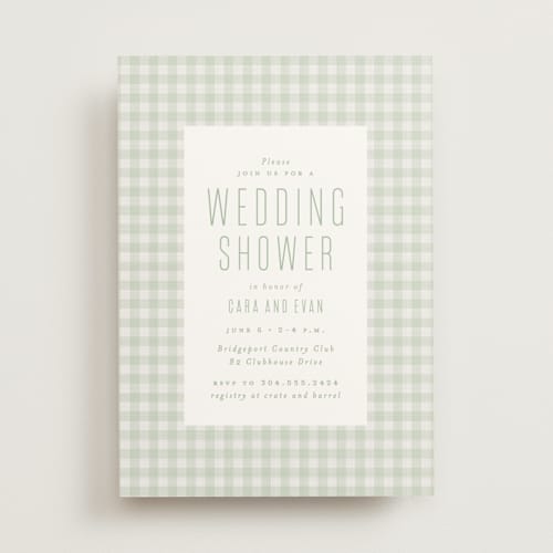 This is a mint bridal shower invitations with standard by Lea Delaveris called charming printing on signature in standard