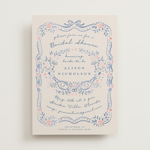 This is a jeans bridal shower invitations with standard by Petra Kern called yay printing on signature in standard