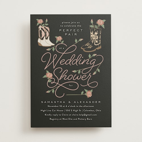 This is a cupcake bridal shower invitations with standard by Heather Schertzer called perfect pair printing on signature in standard