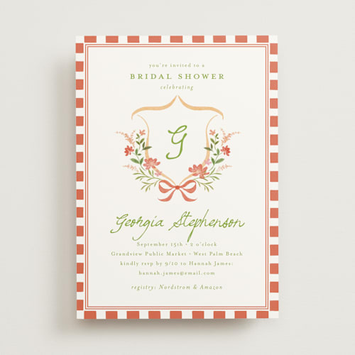 This is a sunset bridal shower invitations with standard by Melanie Kosuge called grandview printing on signature in standard