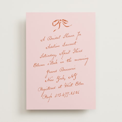 This is a poppy bridal shower invitations with standard by Susan Zinader called classique printing on signature in standard