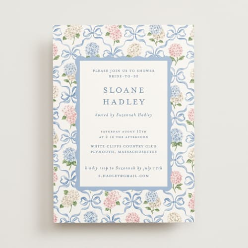 This is a cloud bridal shower invitations with standard by Sarah Knight called martha printing on signature in standard