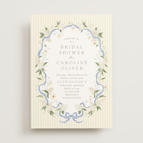 This is a lemon squeeze bridal shower invitations with standard by Erin L. Wilson called summer floral printing on signature in standard