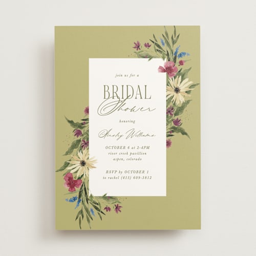 This is a citrus bridal shower invitations with standard by Kate Ahn called susie printing on signature in standard