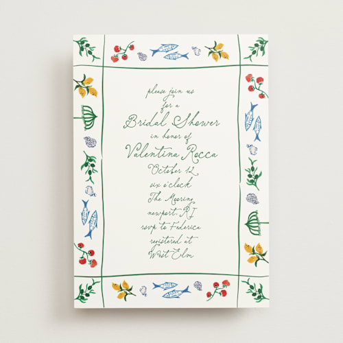 This is a kale bridal shower invitations with standard by Tamara Hilje called fresh border printing on signature in standard