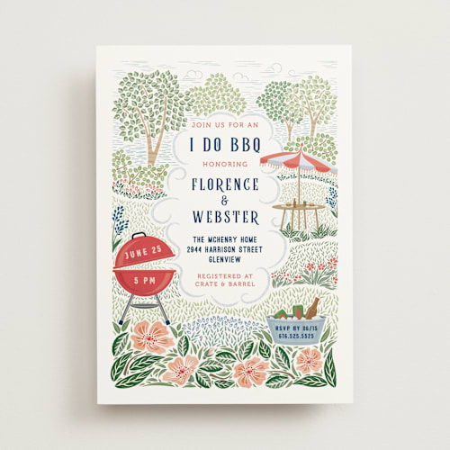 This is a ketchup bridal shower invitations with standard by Paper Sun Studio called backyard bbq printing on signature in standard