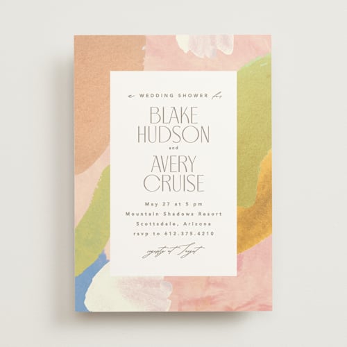 This is a apricot bridal shower invitations with standard by Creo Study called nature printing on signature in standard