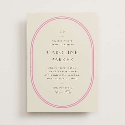 This is a fragola bridal shower invitations with standard by Megan Davis called bocce printing on signature in standard