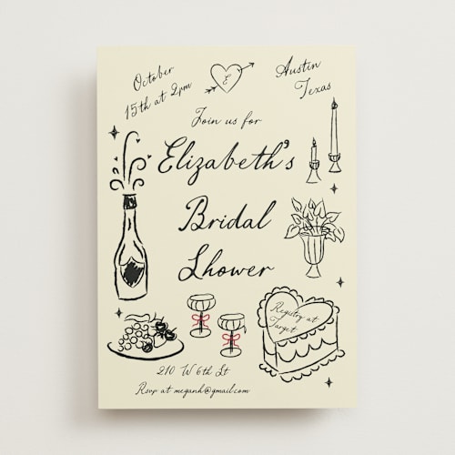 This is a champagne bridal shower invitations with standard by Helena Vitto called vintage lovers printing on signature in standard
