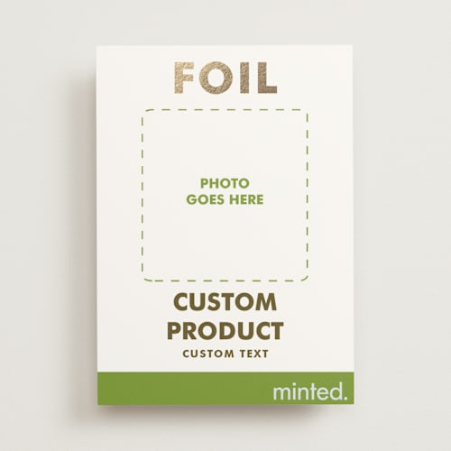 This is a golden engagement party invitations with foil pressed by Minted called portrait printing on signature in standard