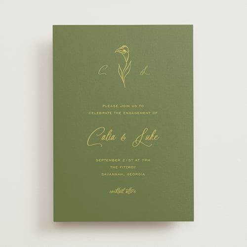 This is a island citrus engagement party invitations with standard by Ani Somi called calia printing on signature in standard