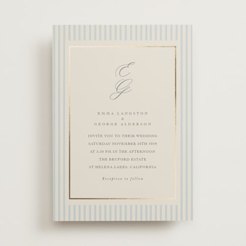This is a provincial foil stamped wedding invitations with foil pressed by Angela Thompson called emma printing on signature in standard