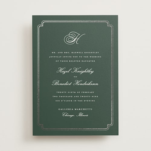 This is a spruce foil stamped wedding invitations with foil pressed by chocomocacino called lussekatter printing on signature in standard