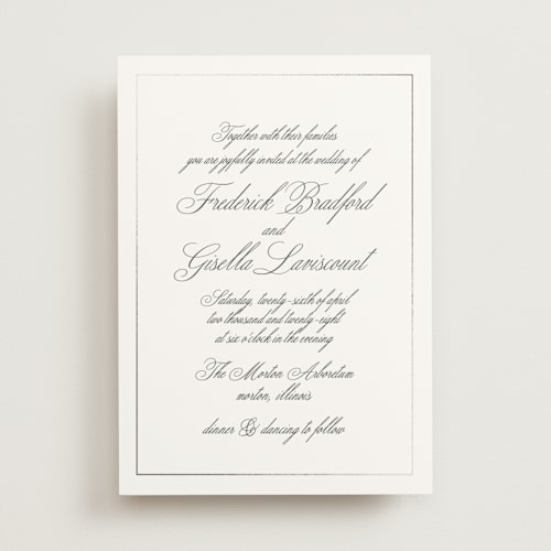 This is a sugar foil stamped wedding invitations with foil pressed by chocomocacino called toulomotiri printing on signature in standard
