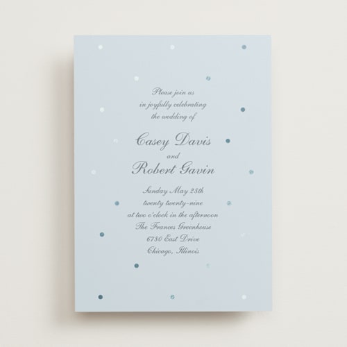 This is a sea foil stamped wedding invitations with foil pressed by Baumbirdy called pearls printing on signature in standard