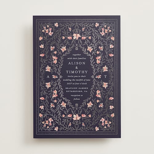 This is a westminster foil stamped wedding invitations with foil pressed by Claudia Orengo called victorian printing on signature in standard