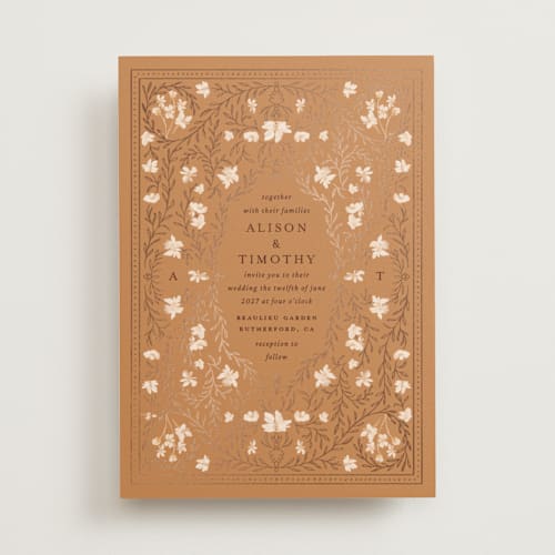 This is a rennie foil stamped wedding invitations with foil pressed by Claudia Orengo called victorian printing on signature in standard