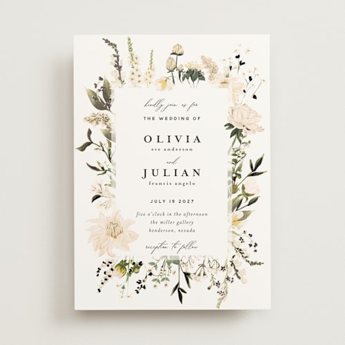 This is a chiffon foil stamped wedding invitations with foil pressed by Susan Moyal called lush printing on signature in standard