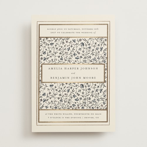 This is a almond foil stamped wedding invitations with foil pressed by Stephanie Hawkes called hansen printing on signature in standard